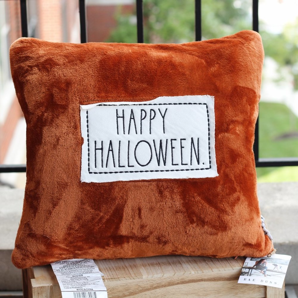 RAE DUNN Fall happy Halloween Pumpkin Pillow 🍂